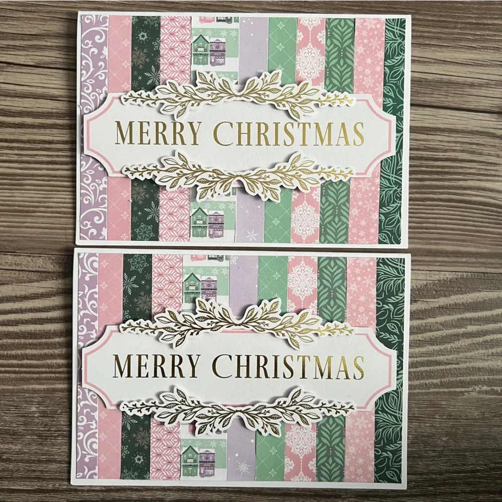 Handmade Christmas Holiday Greeting Cards Set of 14 5”x7” With Envelopes